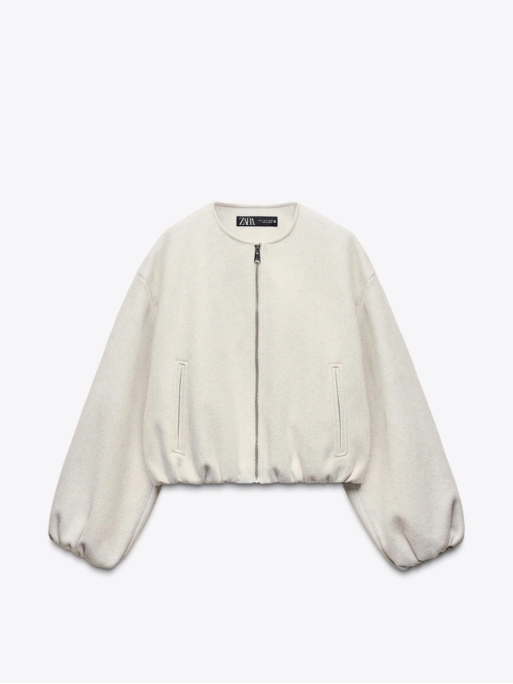ZARA Light Cream Bomber Jacket